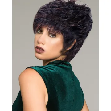 Wholesale Pixie Cut Short black Brown Synthetic Wigs For women Very Short Pixie Cut Synthetic Black Natural Color Hair Wig
