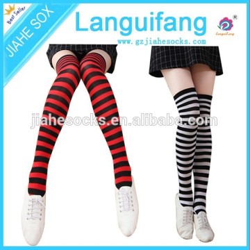 Custom Soft Knee High Striped Young Girl Socks