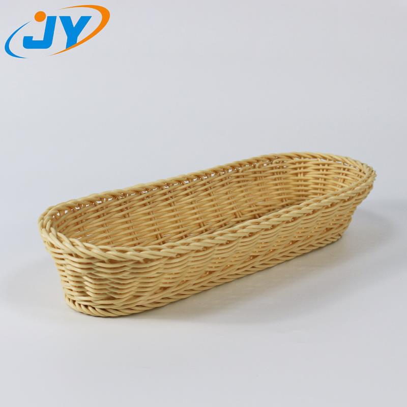 oval shaped brown rattan basket for fruit display