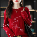 All wool New Jersey sweater for women