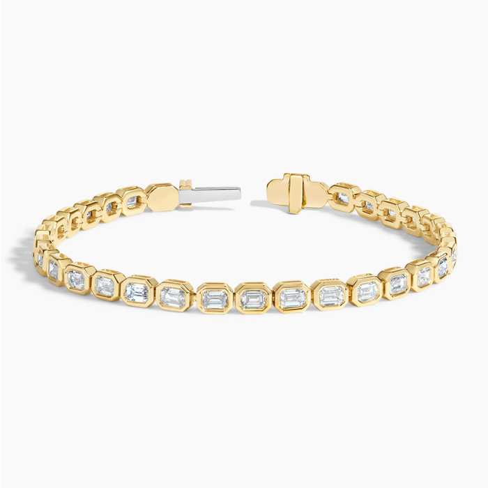 สร้อยข้อมือเทนนิสเพชรแล็บมรกต 18K อันหรูหรา