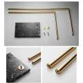 Bathroom luxury marble European-style floor-to-ceiling double-bar towel bar hanger Double-layer countertop bath towel rack pendant