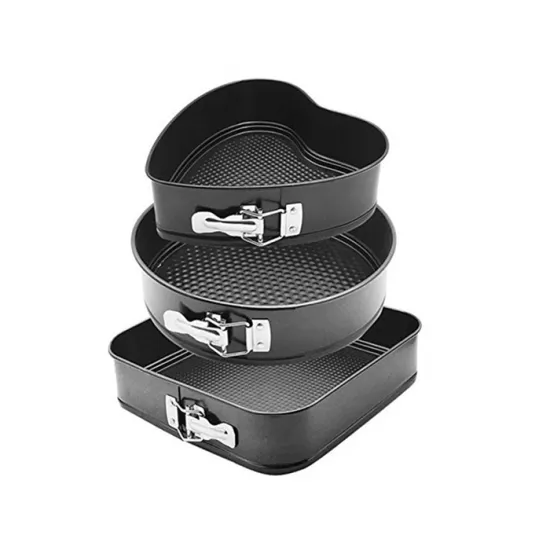 3pcs Square Round Heart Springform Cake Pan Set