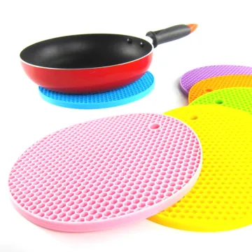 Round Heat Insulation Silicone Trivets Pot Holder Coaster Placemat Hot Pad Trivet Mats