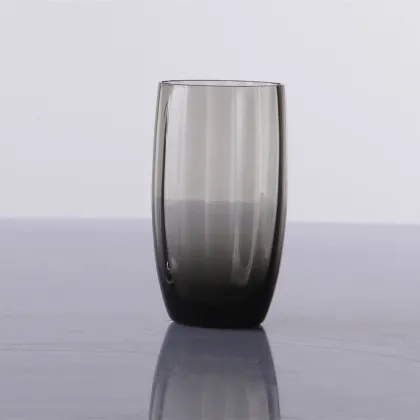 Unique Grey Colored Ribbed Wine Glasses