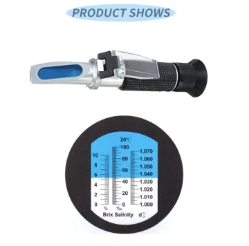 Portable Refractometer for Brix 0-10%, SG 1.000-1.070, ATD Salt Meter for Sea Water Salinity