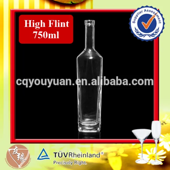 High flint cork top 750ml empty red wine glass bottle for sale