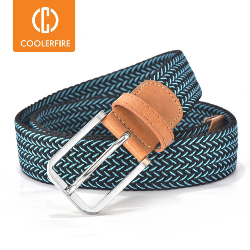 Men Women Casual Knitted Belt Woven Canvas Elastic Expandable Braided Stretch Belts Plain Webbing strap