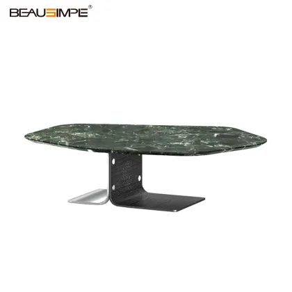Modern Coffee Table in Monet Green Marble