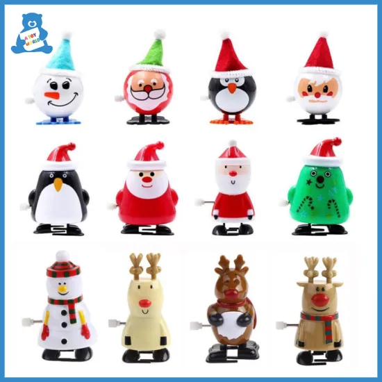New Christmas Clockwork Jumping Toys Children Mini Christmas Gift Vintage Santa Claus Snowman Wind Up Toys for Kids Funny Gift