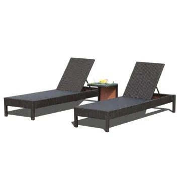 Outdoor Furniture Aluminium Garden Sun Loungers Rattan