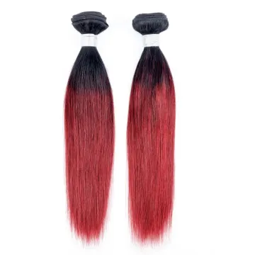 extention  Wine Colour raw Wholesale 99j bundle with closure european silky straight human hair 1b~99j cherry red bundles