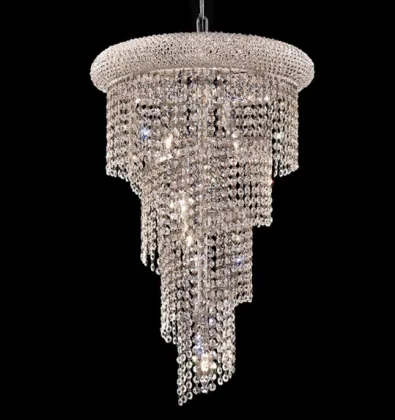 Modern spiral indoor crystal walnut chandler