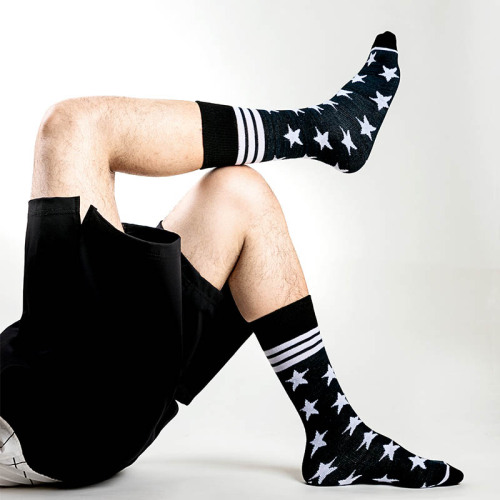 high-top thick white stockings men's boneless socks