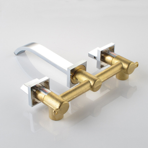 New brass wall-mounted hot cold lavatory basin faucet