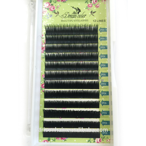 Top quality korean fiber faux mink eyelash extensions silk eyelash extensions wimpern eyelash