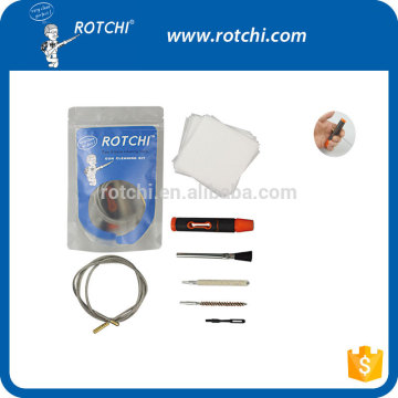 pull-thru cleaning kit without screw drivers, flexible gun cleaning kit with polybag packed, gun cleaning kit