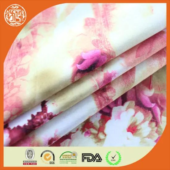 hot selling new fashion cloth fabric digital printed T/C spandex micro satin fabric