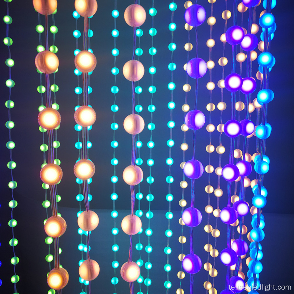 క్రిస్టల్ LED బాల్ స్ట్రింగ్ కలర్ మార్పు DMX నియంత్రణ
