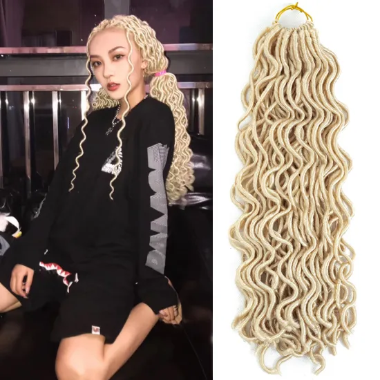 custom crochet double pack blonde faux locs, high temperature fiber natural blond jamaican crochet hair faux locs