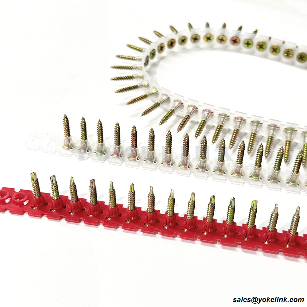 Coarse Thread 3.5 3.9 Collated Drywall Screws Black Phosphate, Zinc Yellow Collated Screws (9)