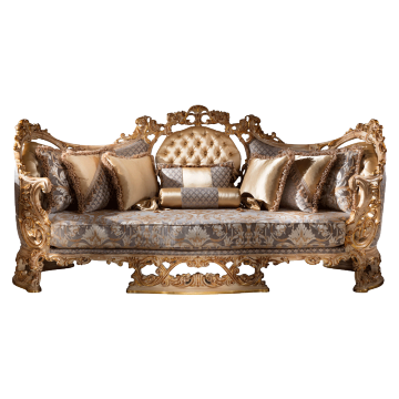 High-End European French Luxury Handcrafted Solid Wood Carved Sofa Sets for Living Rooms