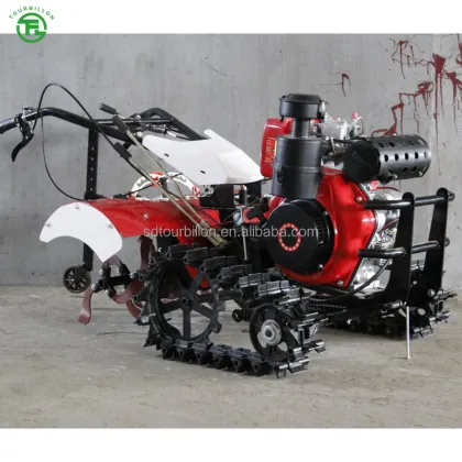 12HP Diesel Engine Chain Track Rotary Tiller - Affordable Motocultor Micro Power Tiller