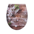 Duroplast Toilet Seat Soft Close in white-flower pattern