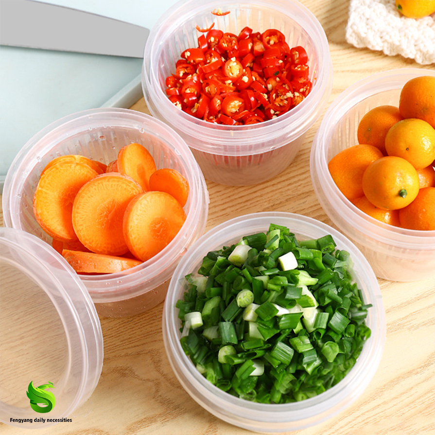 Transparent Sealed Double Layer Crisper for Green Onions