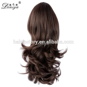 Easy wear fashion style direct factory price synthetic ponytail top quality hair extension
