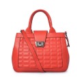 Multifunctional Leather Saffiano Skin Red Shopping Tote Bags