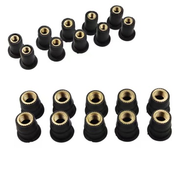 Motorcycle Windscreen Accessories: M4 to M10 Rubber Brass Insert Expansion Well Nuts