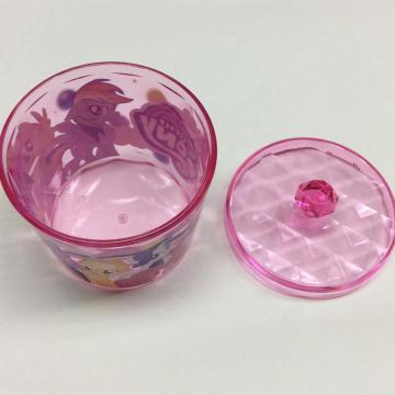 Plastic round box with lid