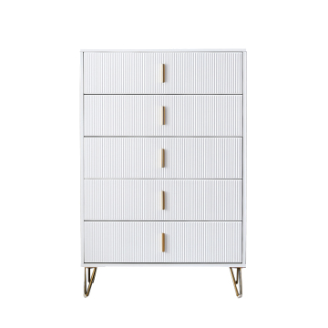 Trendy Modern 5 Drawer Chest of Drawers - Light Metal Storage Furniture