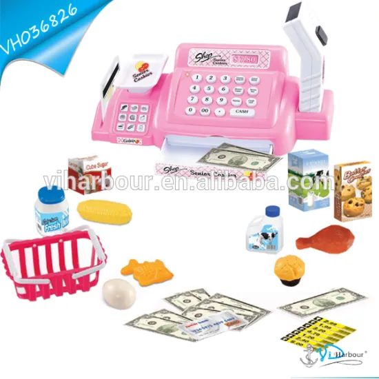 Girl Pink Supermarket Cash Register POS Machine Toy Play Set