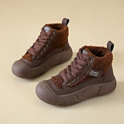 2023 Women's High Top Plush Thick Soled Breathable Winter Walking Shoes