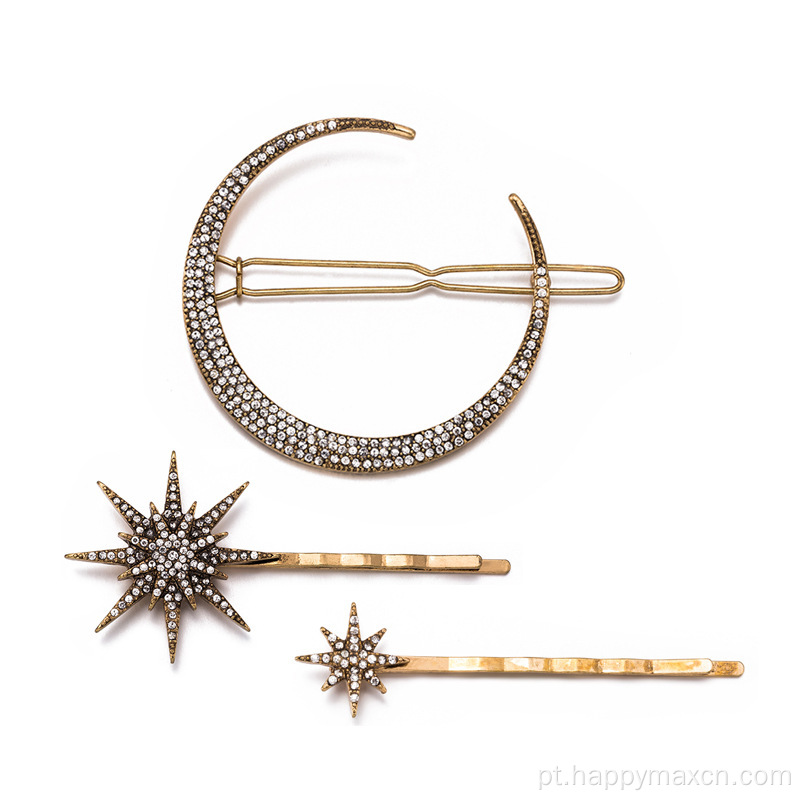 Moon Star Hair Clips for Women Girls