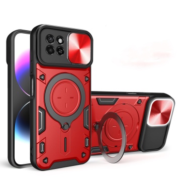 Shockproof Slide Lens Magnetic Hard TPU PC Armor Phone Case for Itel Models