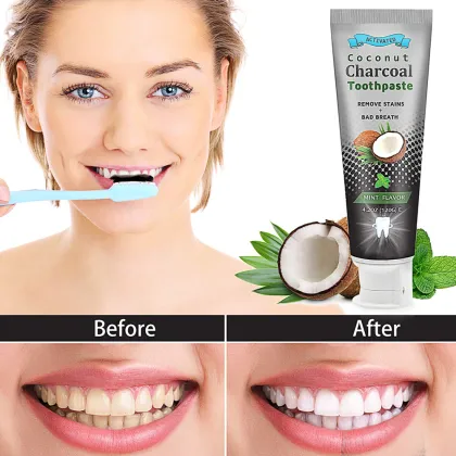 Best Private Label Organic Coconut Whitening Toothpaste with Activated Charcoal