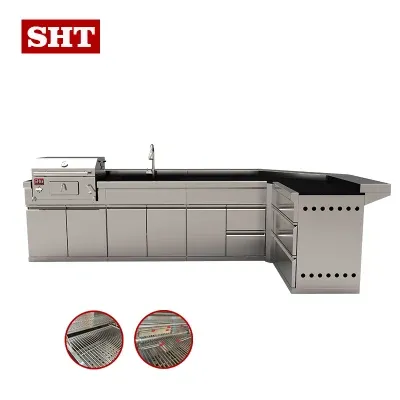 Outdoor Kitchen Camping BBQ Charcoal Grill Cabinet for Sale