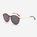 Oval Acetate And Metal Combined Female Sunglasses 23A8117