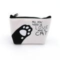 Cat element canvas coin purse