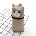 Three-dimenssional cute cat canvas pencil case