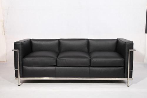 Réplica de sofá Le Corbusier LC2 de cuero de grano completo