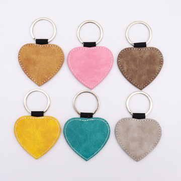 Custom Heart-Shaped PU Leather Keychain Blanks for Sublimation