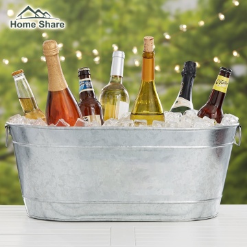 Stainless steel ice bucket beer and drink large bucket with handle