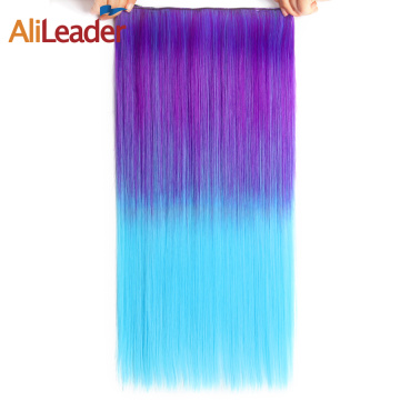 Alileader Beste mehrfarbige, lange lange flauschige Perücken 5 Clips Hitzefeste synthetische Haarperücken