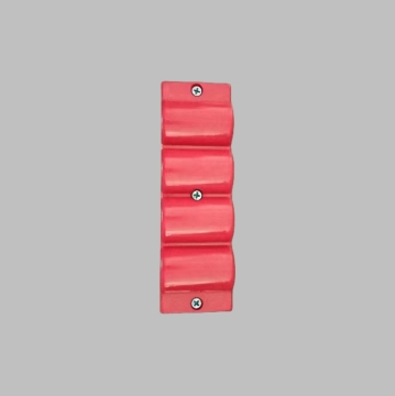 Four Hole Pipe Bracket 25mm Red