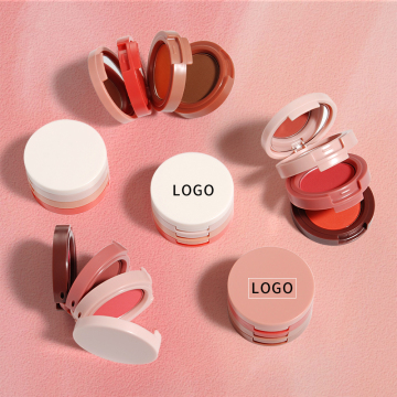 Logo tersuai label peribadi vegan highlighter blush untuk sculpting muka