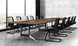 Modern Large Meeting Table with Aluminum Legs